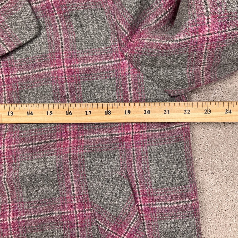 Talbots Skirt Suit Womens 16 Gray‎ Magenta Pink Plaid Heritage Office Tweed VTG - Picture 7 of 16